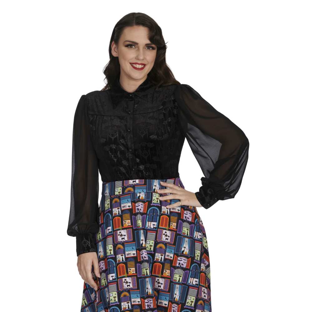Banned - Velvet Bat Blouse - Black